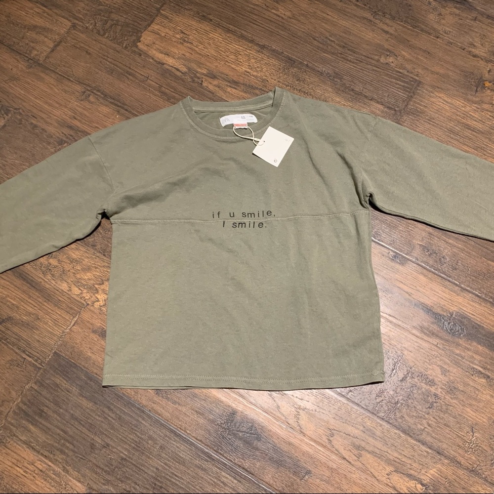 Sz 4/5 Zara “If u Smile I Smile” Long Sleeve